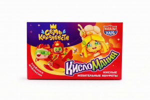 Кислые жеват. конфеты "Кисломания  со вкус.клубника апельсин 14гр,1 шт./ 30шт в коробке/