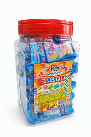 Сахарное драже "Браслетик" ассорти 12гр,1 шт./ 60шт в банке/
