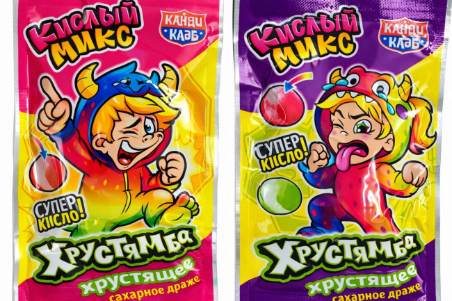 Хрустящее сахарное драже "Хрустямба. Кислый Микс" 10г*30шт