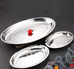 Тарелка сервировочная нержавеющая сталь  27*39 см.1 шт.