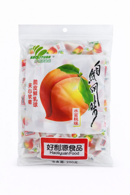 Хрустящие шарики с начинкой со вкусом персика HaoLiYuan 320г