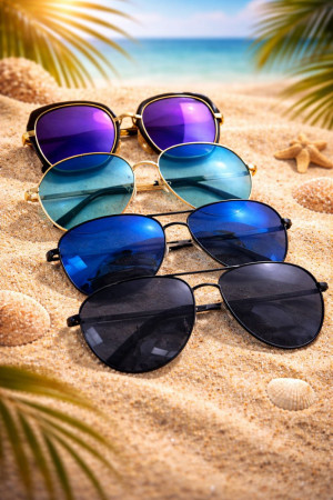 Очки солнцезащитные в ассортименте  с металлическими дужками 1 шт.