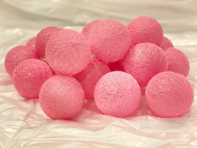 Гирлянда интерьерная нить Розовые  5 м.